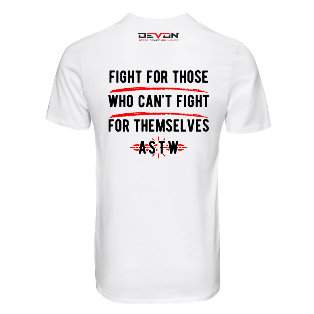 Devon Built Break Chains tee with anti sex trafficking graphic, alternate view 3