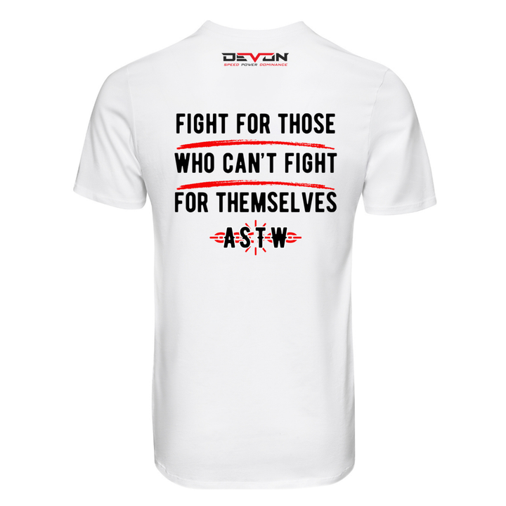 Devon Built Break Chains tee with anti sex trafficking graphic, alternate view 3