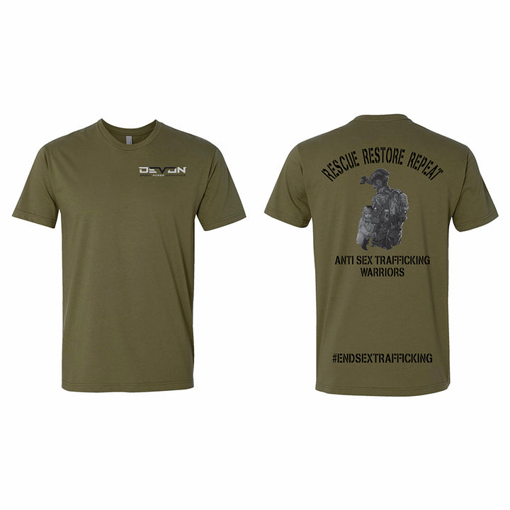 Devon Built Rescue Restore Repeat anti trafficking tee, alternate view 2