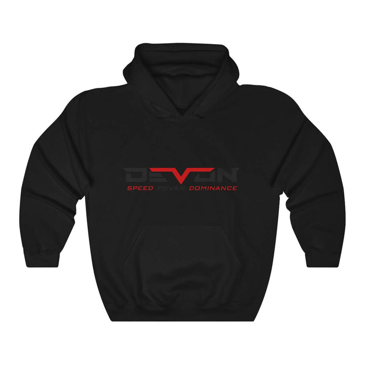Devon Built Whole Tach hoodie with hand-drawn tachometer artwork, alternate view