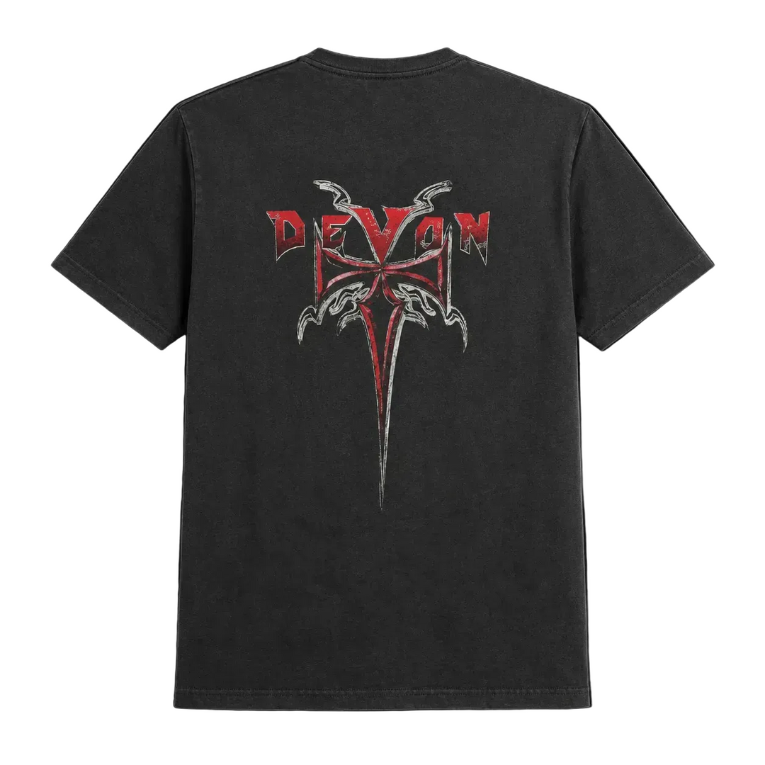 Devon Built Cross tee with cross graphic, front view