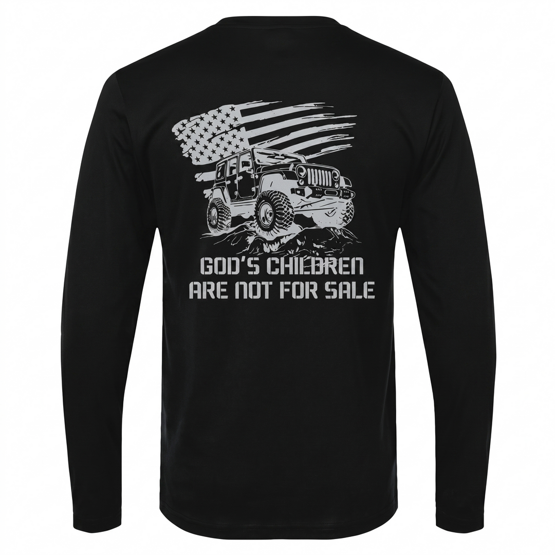 Devon Built God's Children Jeep moisture-wicking long sleeve shirt, front view