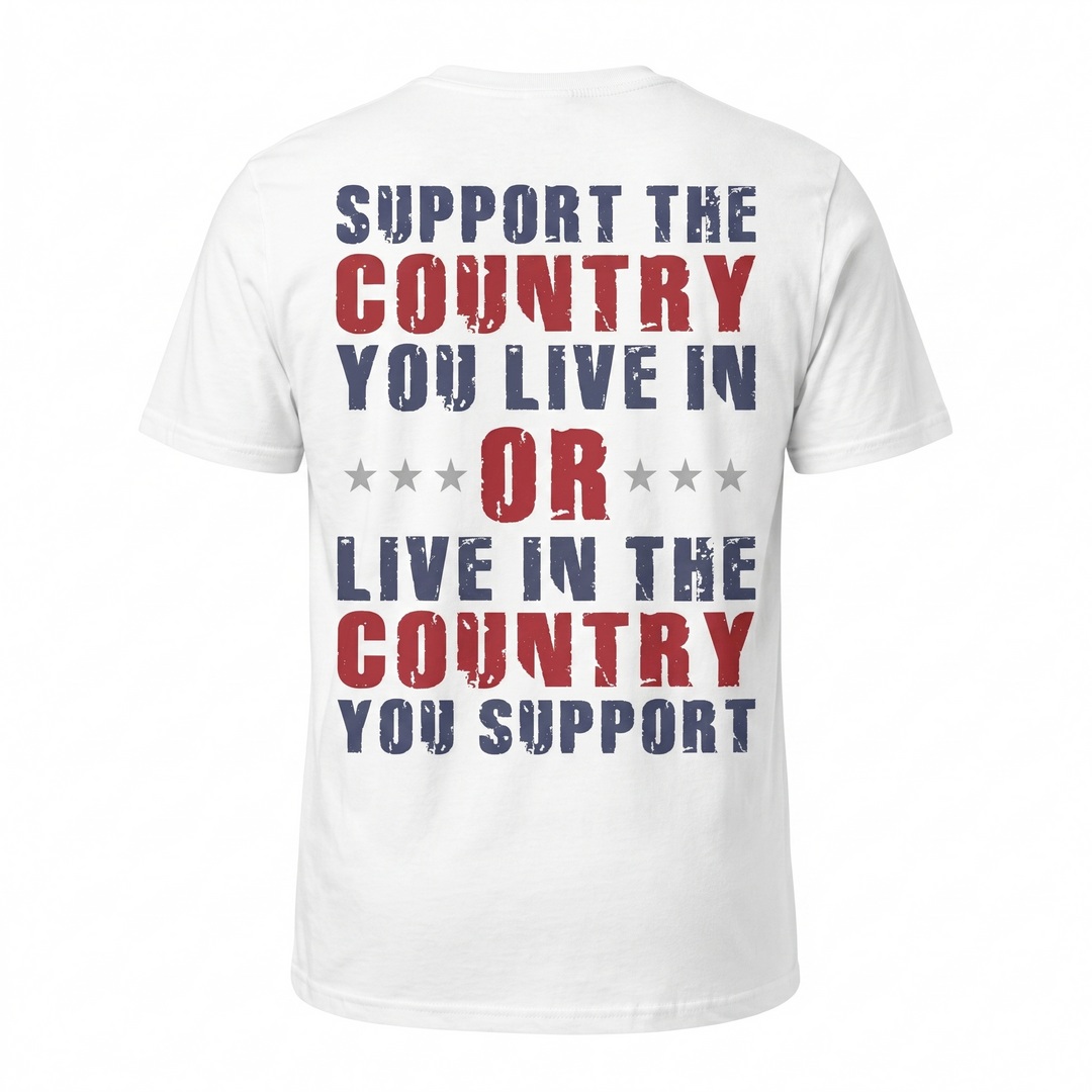 Devon Built white Support Your Country patriot tee, alternate view 2