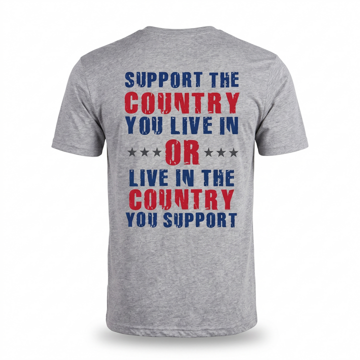 Devon Built white Support Your Country patriot tee, front view